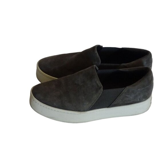 Vince Gray Suede Slip-On Platform Loafers Sneakers Women Size 8 EUR 38 - Picture 4 of 9